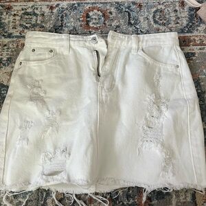 White Denim Skirt
